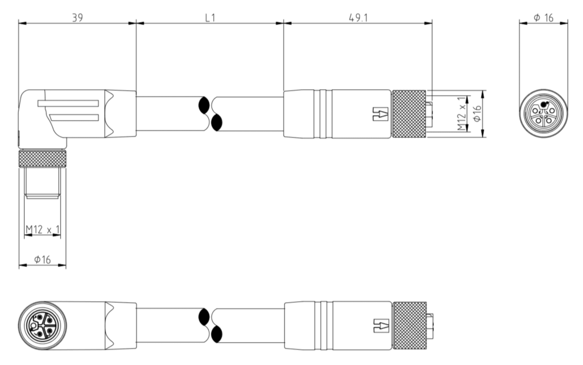 Diviseur De Puissance (H-Splitter) M12 L-Codé Belden 5L-3RKT - Réf. 935065007 - Neuf